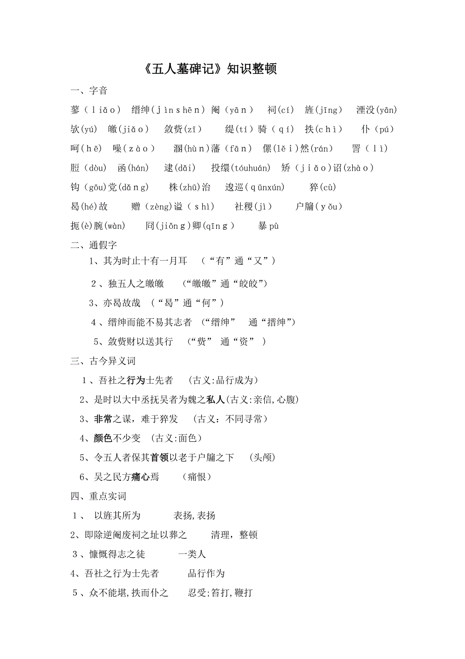 《五人墓碑记》知识梳理_第1页