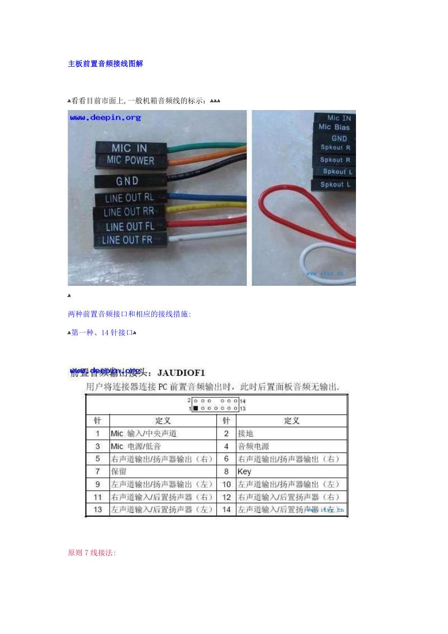 主板前置音频接线图解_第1页
