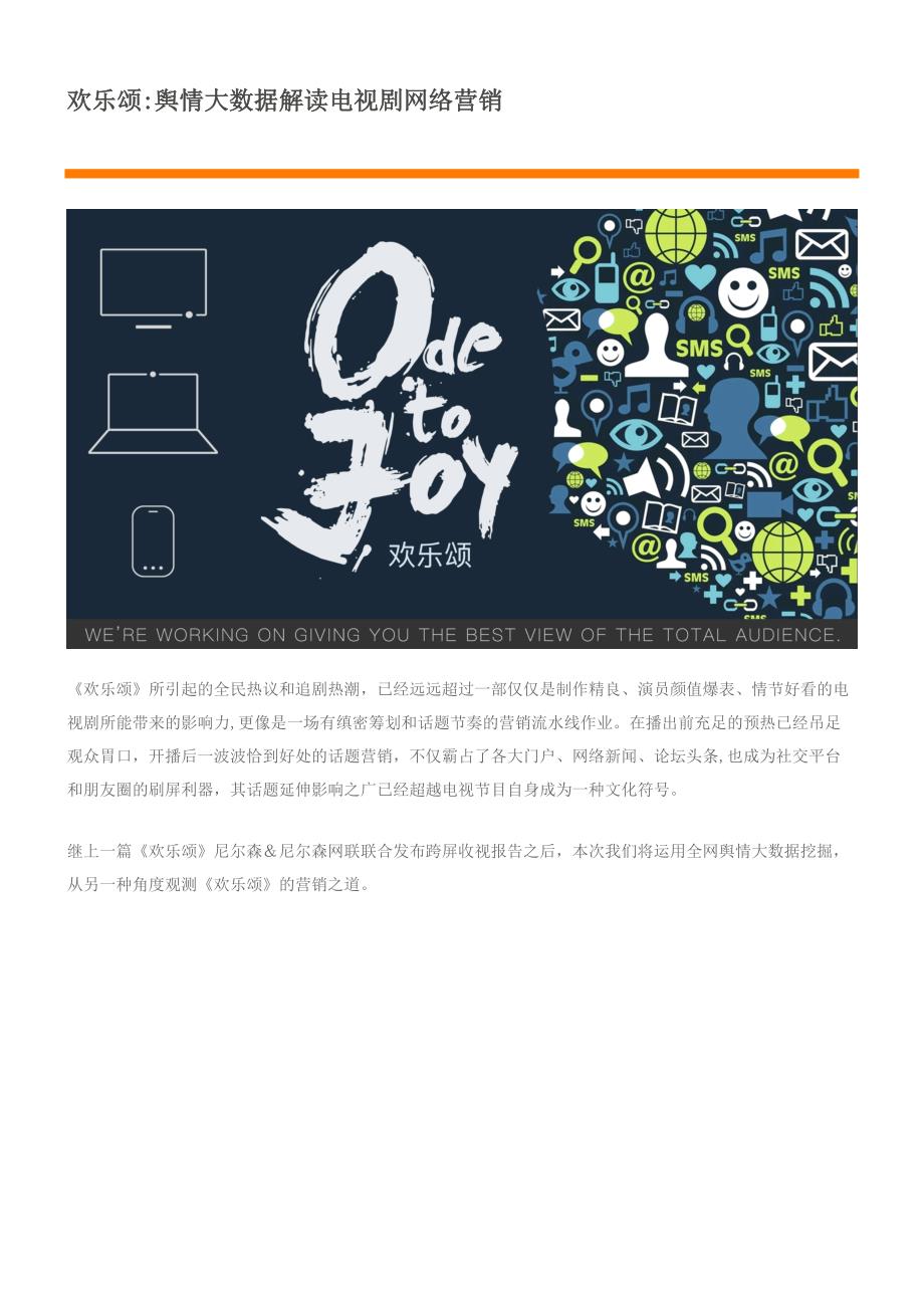 欢乐颂-舆情大数据解读电视剧网络营销_第1页