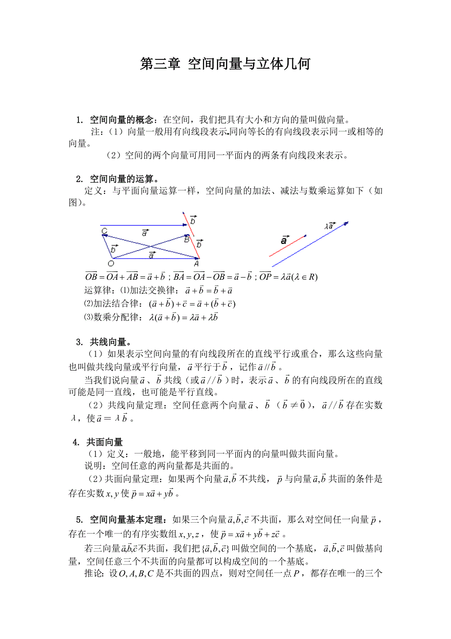 选修21空间向量知识点归纳总结_第1页
