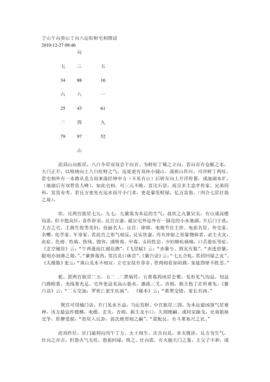 子山午向癸山丁向八运旺财宅相图说_第1页